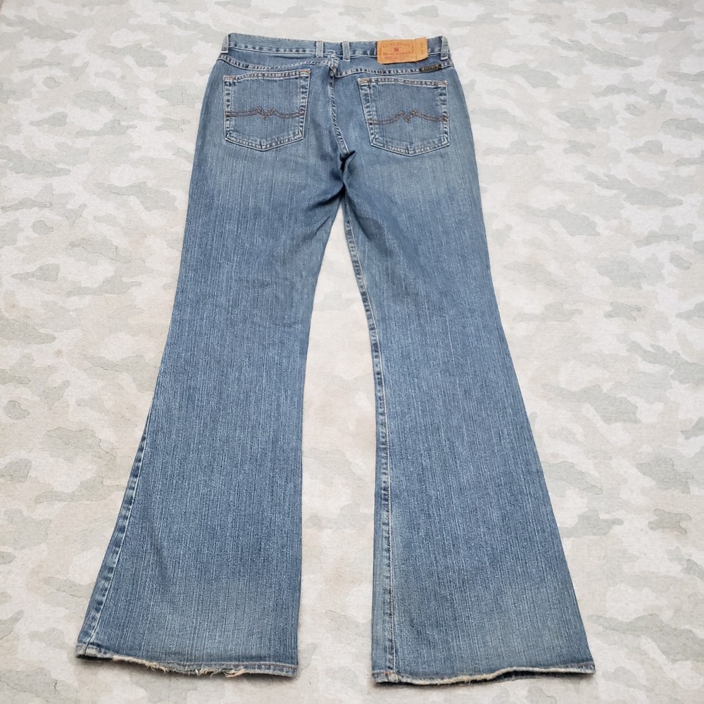 Vintage Lucky Brand Jeans Womens 8/29 Blue Flare Y2k Denim Medium Wash Dungarees - Picture 7 of 10
